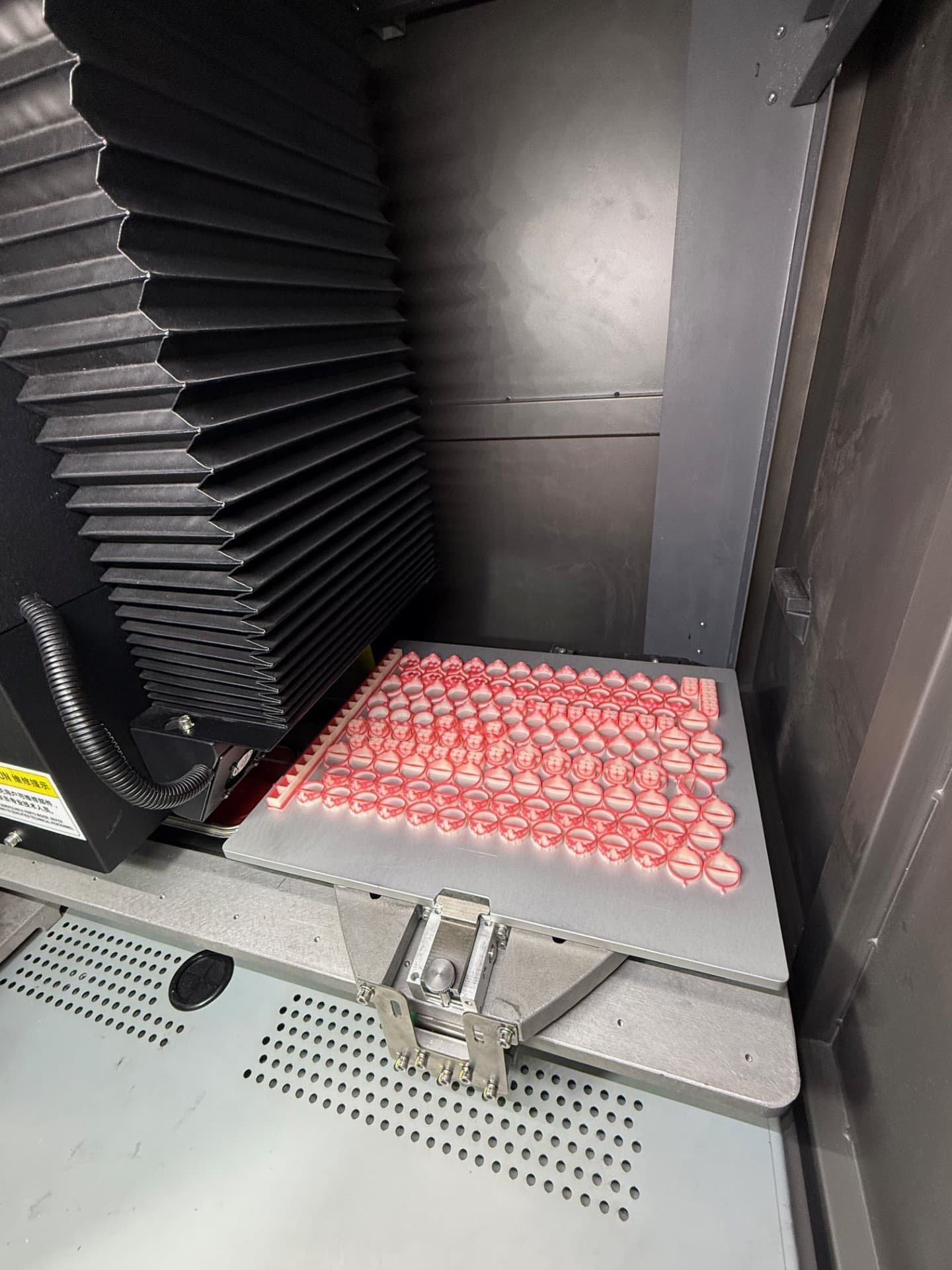 Machine Interior with Full Production Tray