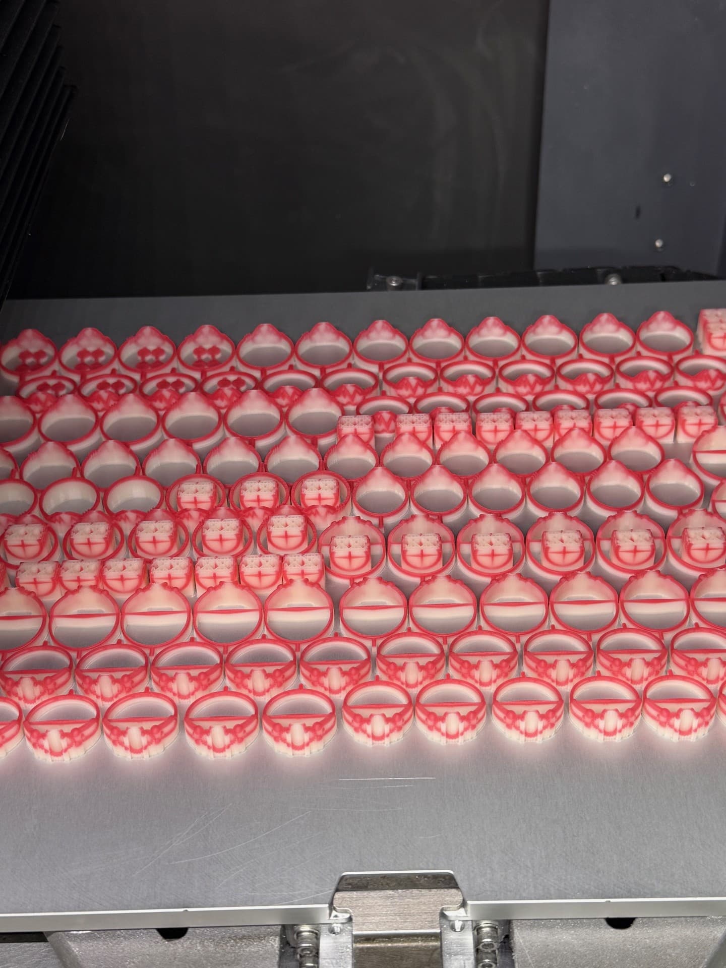 Batch of detailed castable wax pendants produced for jewellery manufacturing