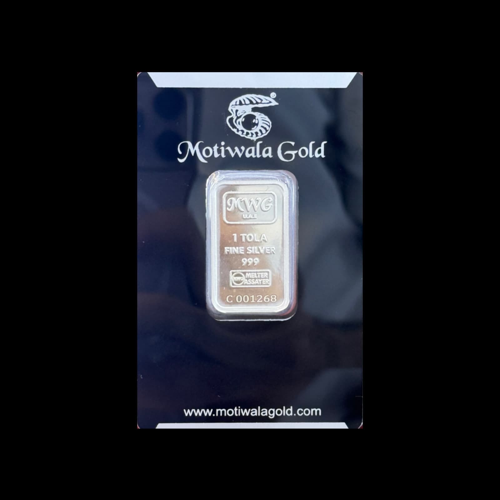 999 Silver Bar - 1 Tola - 999.9 purity silver 1 Tola