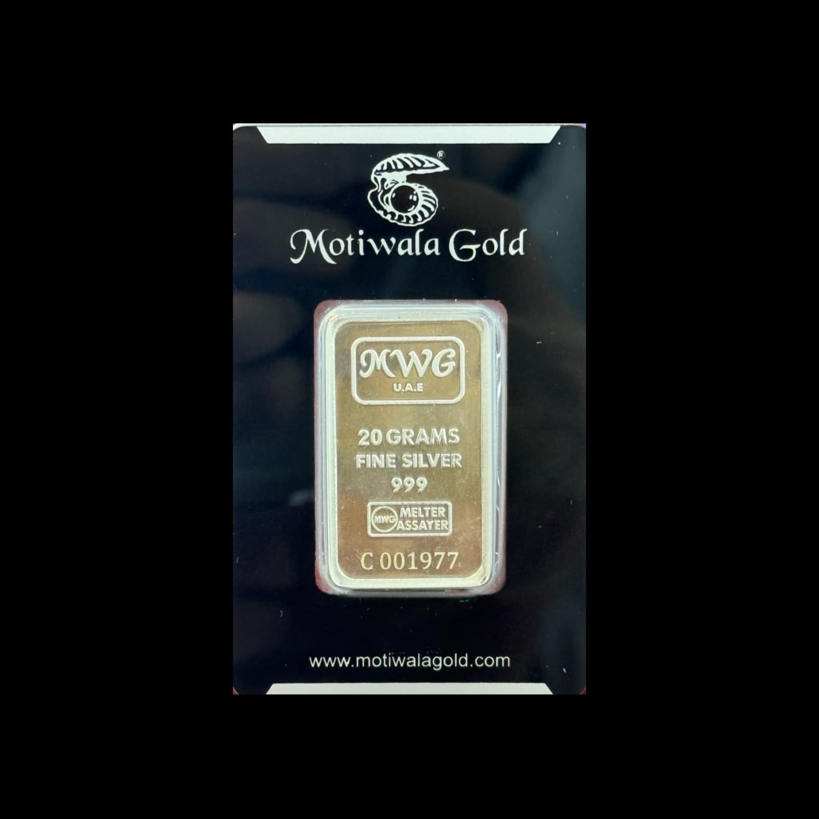 999 Silver Bar - 20g - 999.9 purity silver 20g