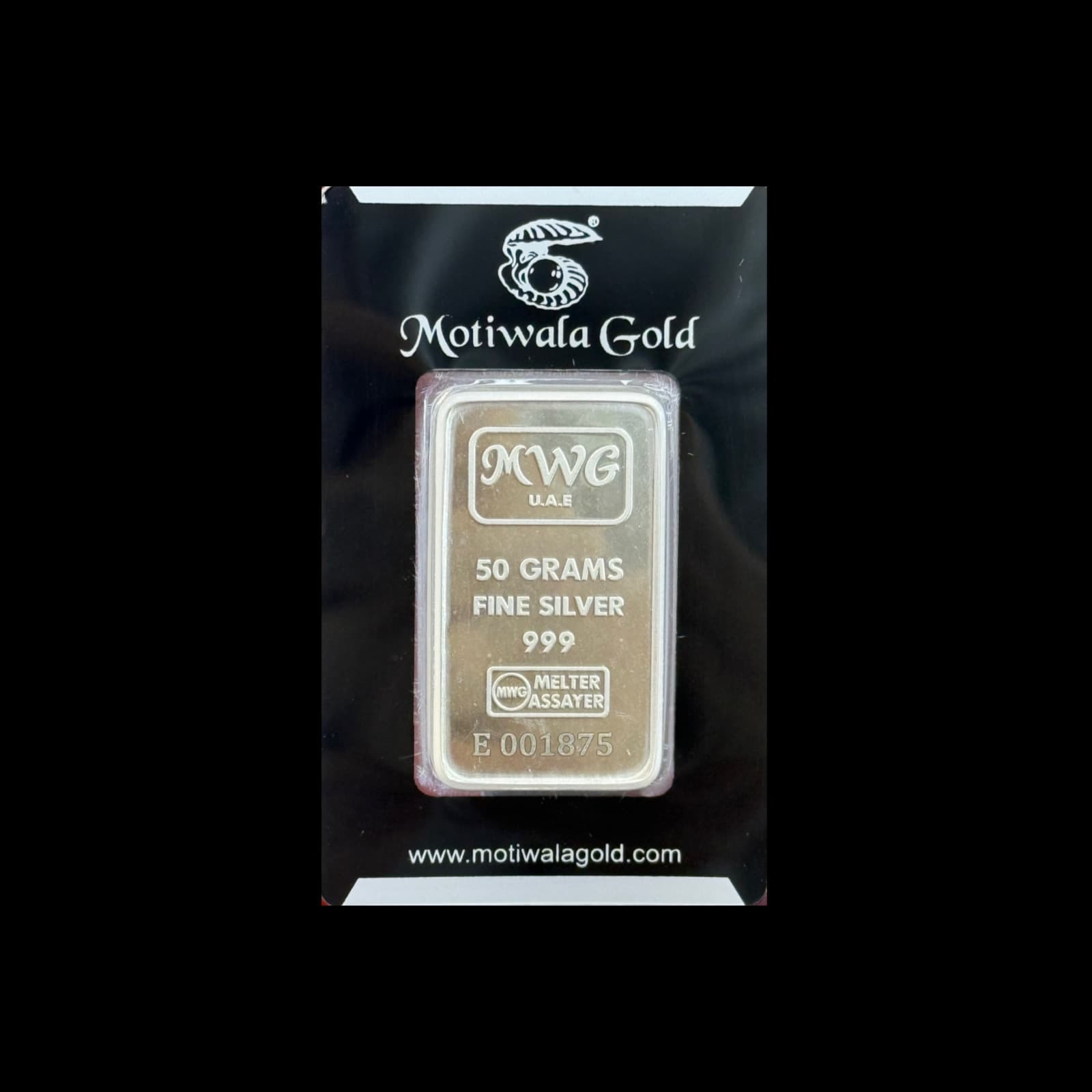 999 Silver Bar - 50g - 999.9 purity silver 50g